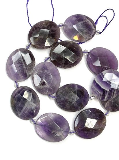 Picture of Amethyst Faceted beads 30x25mm oval x1