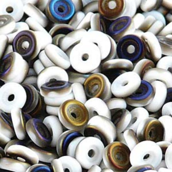 Picture of Wheel Beads 6mm Chalk White Azuro Mat x10g 