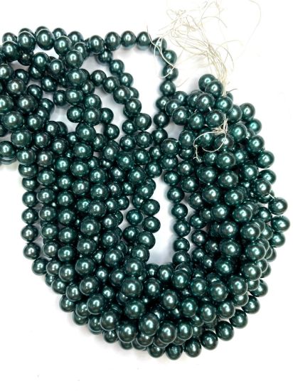 Picture of Mallorca Vintage Glass Pearls 8mm Teal Green x40cm