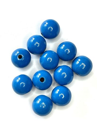 Picture of Bead Wood Blue 18mm x15