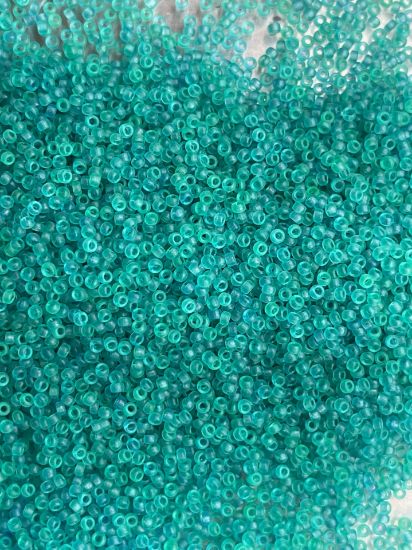 Picture of Miyuki Seed Beads 15/0 1614 Dyed Semi-Frosted Transparent Aqua x10g