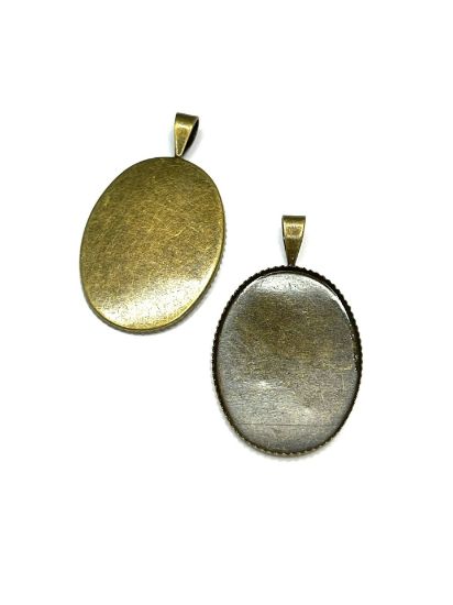Picture of Pendant Setting oval 25x18mm Bronze x5
