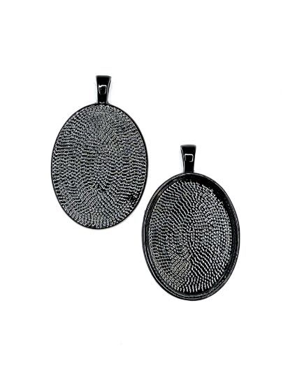 Picture of Pendant oval 30x22mm Black x2