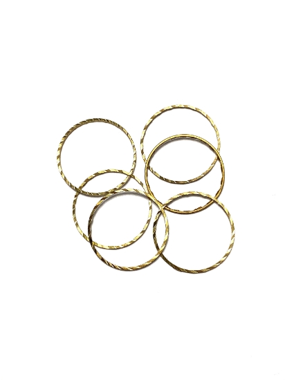 Picture of Component Ring 25mm round textured Gold x2