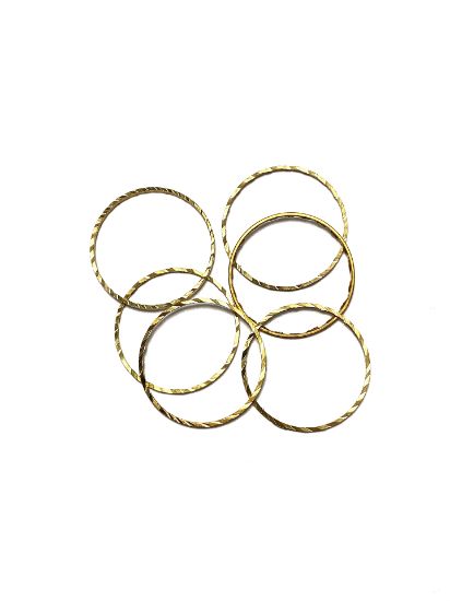 Picture of Component Ring 25mm round textured Gold x5