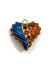 Picture of Cloisonné Pendant Heart 34x31mm with light Siam crystal Red x1 l