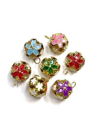 Picture of Cloisonné Bell 17mm Gold Tone x5