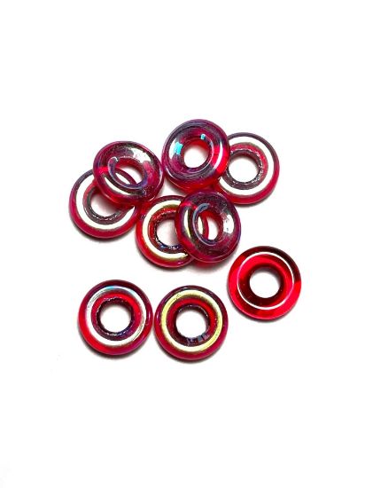 Picture of Wheel Beads 10mm Red AB x10