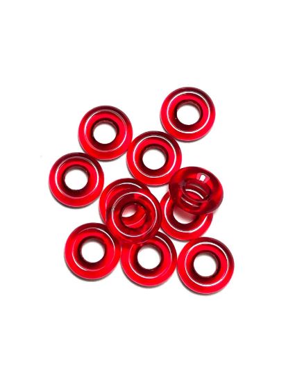 Picture of Wheel Beads 10mm Transparent Red x10