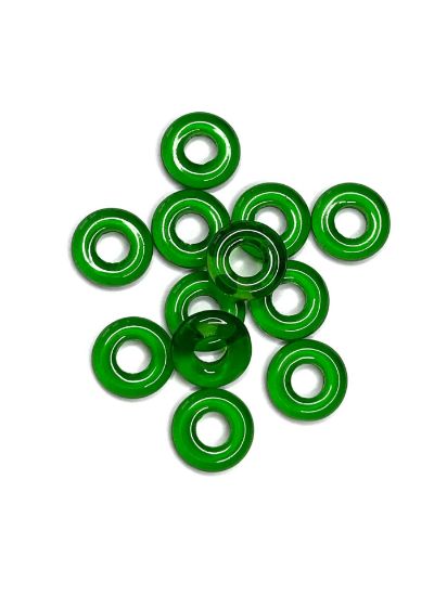 Picture of Wheel Beads 10mm Transparent Green x10