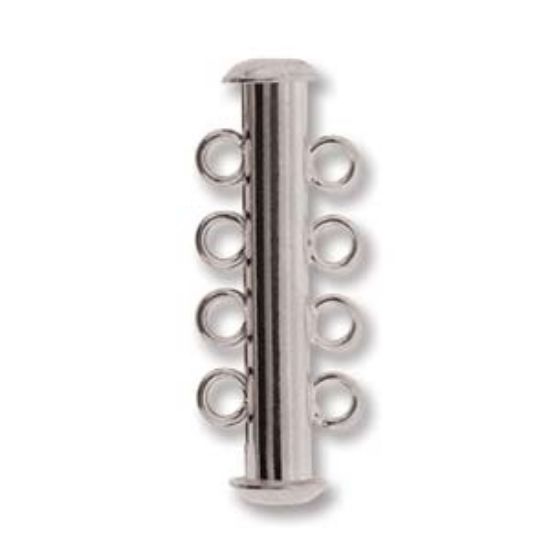 Picture of Magnetic Slide Clasp 25mm 4-strand Silver Tone x1