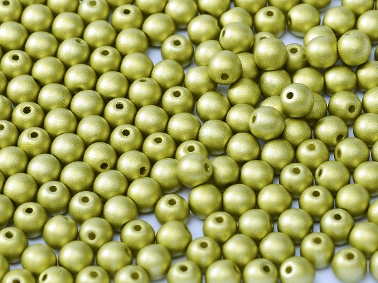 Picture of Round beads 3mm round Metallic Lime x100