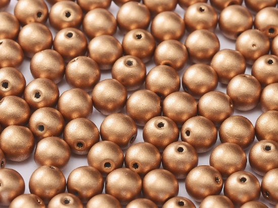 Picture of Czech Glass bead 6mm round Vintage Copper x100