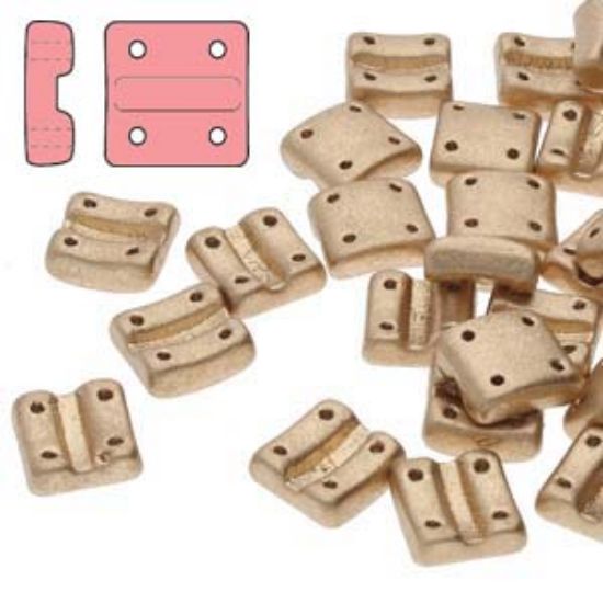 Picture of Fixer Bead Vertical Holes Crystal Pale Gold x10g