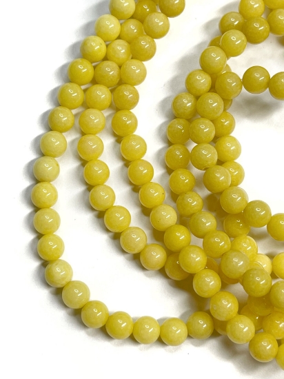 Picture of Mountain "Jade" bead 6mm round Yellow x40cm