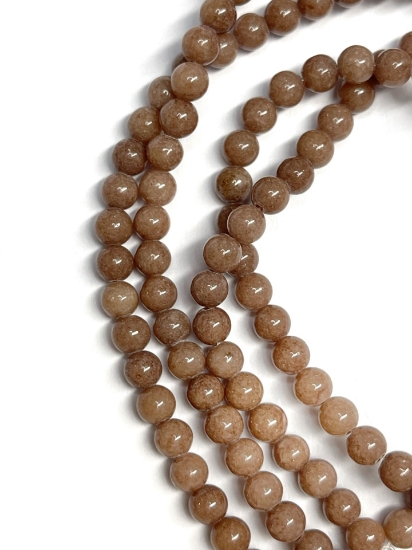 Picture of Mountain "Jade" bead 4mm round Brown x40cm