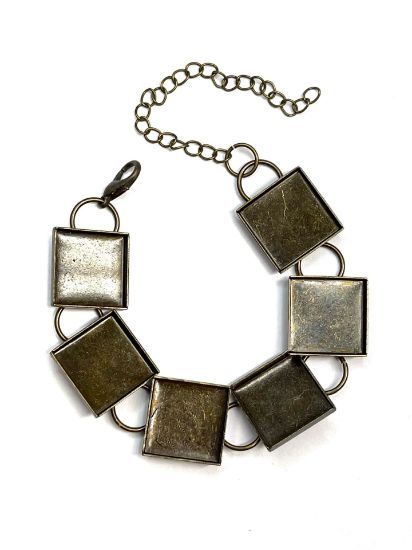 Picture of Bracelet Settings 15mm Square (6) Antiqued Bronze x1