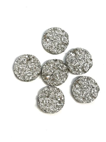 Picture of Cabochon Druzy Round 16mm Silver x1