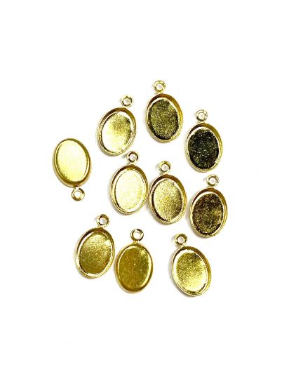Picture of Pendant Setting Oval 8x6mm Gold Plate x10