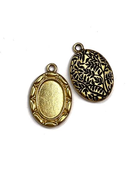 Picture of Pendant Setting Oval 16x12mm Gold Plate x1