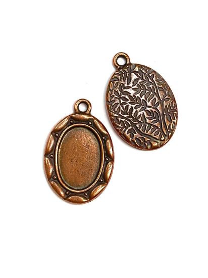 Picture of Pendant Setting Oval 16x12mm Copper Plate x1