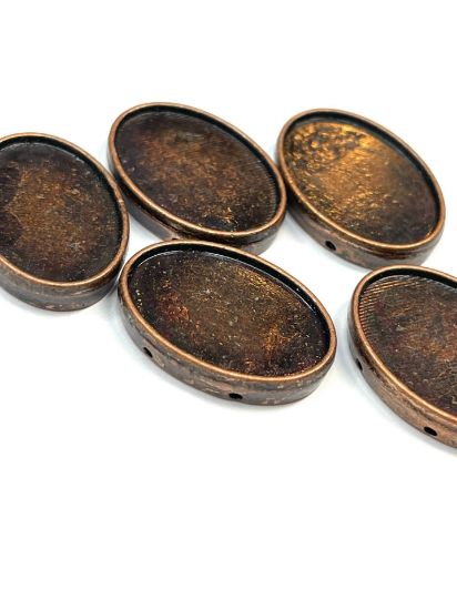 Picture of Setting with 4 holes 21x15mm Copper x5