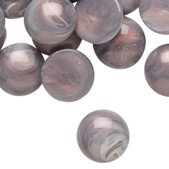 Picture of Cabochon Acrylic 15mm Marbled Grey x4