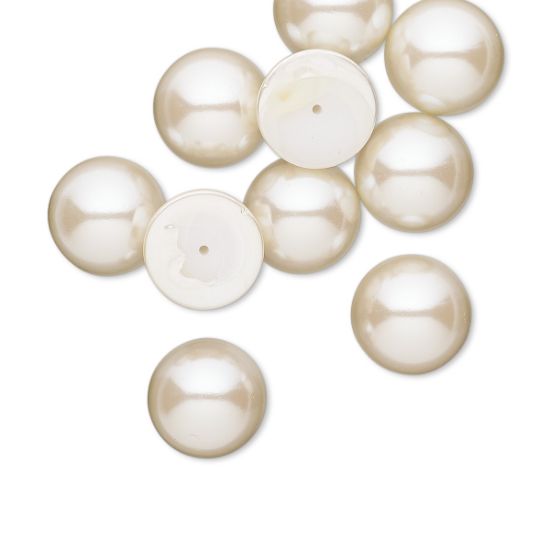 Picture of Vintage Japanese Cabochon 18mm Champagne Pearl x1