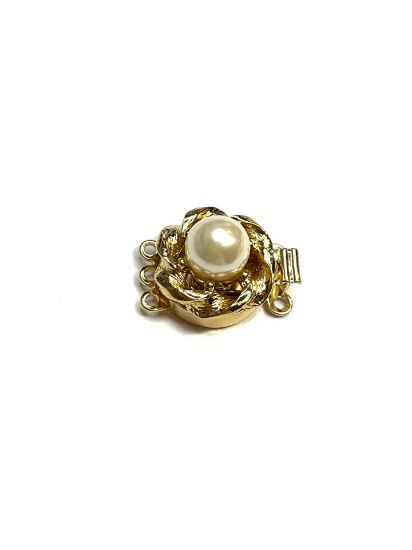 Picture of Claspgarten Clasp Box with Pearl 14mm 23kt Gold plated x1