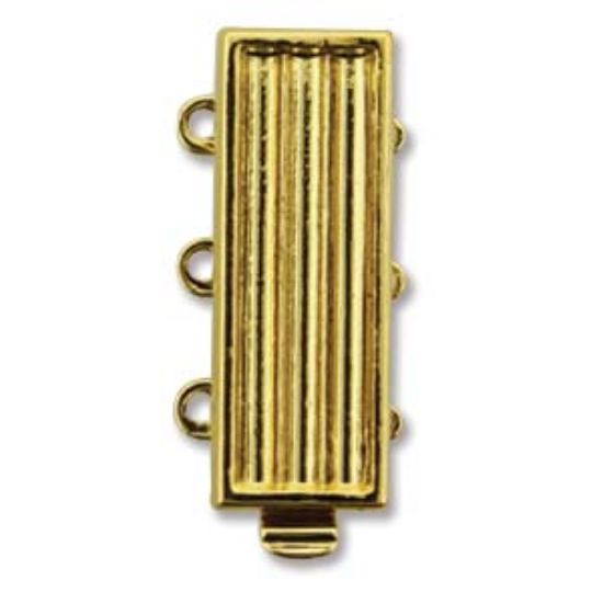 Picture of Neumann Clasp Delica 20x7mm 3-strand 23Kt Gold Plated x1