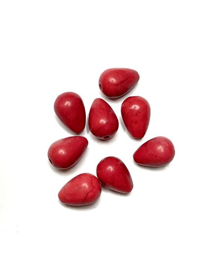 Picture of Magnesite (D/S) Teardrop 12x8mm Red x8