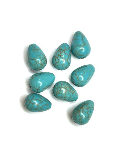 Picture of Magnesite (D/S) drop 12x8mm Turquoise x8