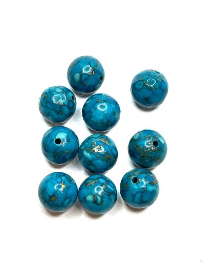 Picture of Turquoise Round beads 10mm Blue x5