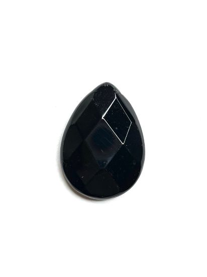 Picture of Black Agate Side-drilled Facet Drop 30x22mm x1