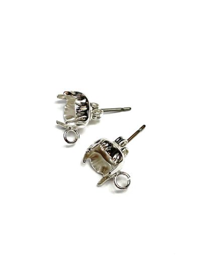 Picture of Ear Stud 8mm-SS39  w/ loop Silver x2