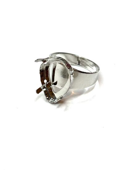 Picture of Ring Drop Setting 18x13mm Silver Tone x1