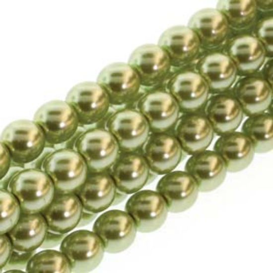 Picture of Czech Glass Pearls 6mm Olivine x75
