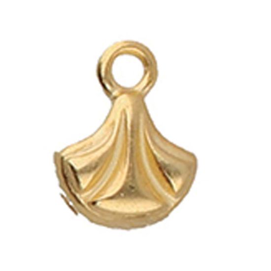 Picture of Cymbal - Padanassa Ginko Bead Ending 24k Gold Plated x1