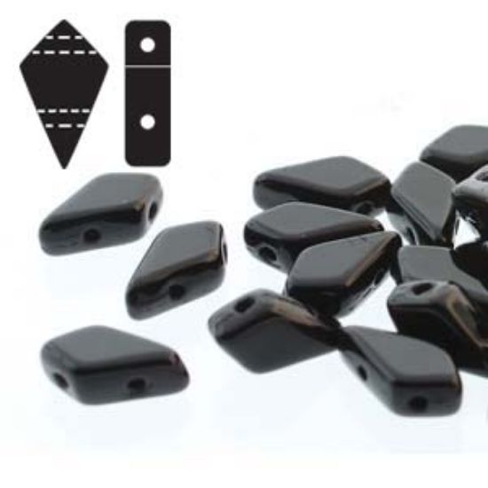 Picture of Kite Beads 9x5mm Jet x10g
