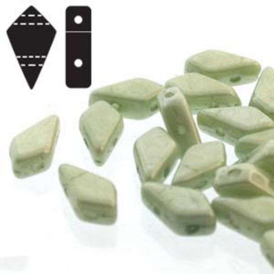 Picture of Kite Beads 9x5mm Chalk Green Luster x10g 