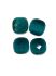 Picture of Cabochon Cat's eye Glass Faceted Square 15mm Teal x1 