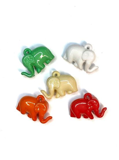 Picture of Acrylic Pendant Elephant 23x17mm Color Mix x5