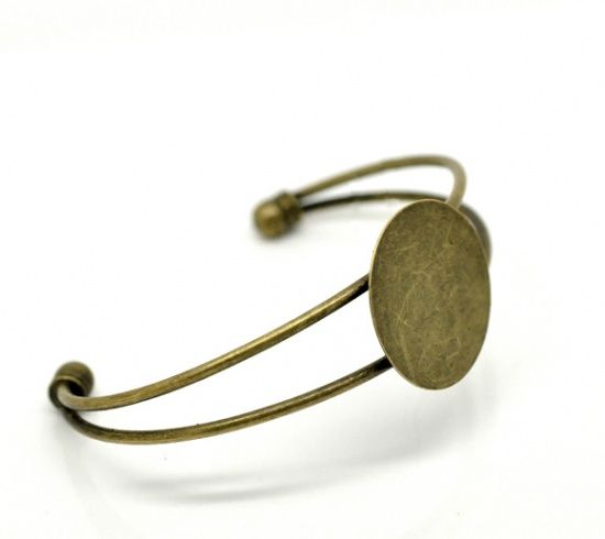 Picture of Bracelet Cuff Flat Pad Round 26mm Antique Bronze x1