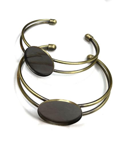 Picture of Bracelet Cuff Setting 25mm round Bronze x1