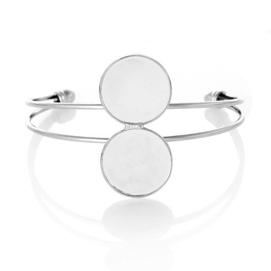 Picture of Bracelet Cuff Setting Round  20mm (2) Silver Tone x1