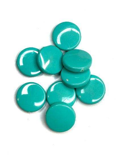 Picture of Acrylic Bead Flat 18mm Turquoise x10