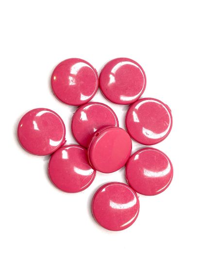 Picture of Acrylic Bead Flat 18mm Pink x10