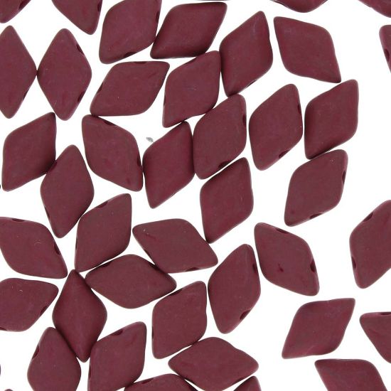 Picture of GemDuo 2-hole 5x8mm Mat Velvet Maroon  x10g