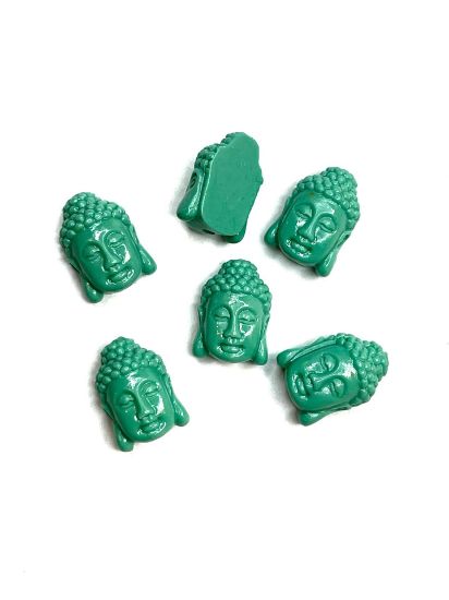 Picture of Acrylic Bead Buddha 15mm Turquoise x5