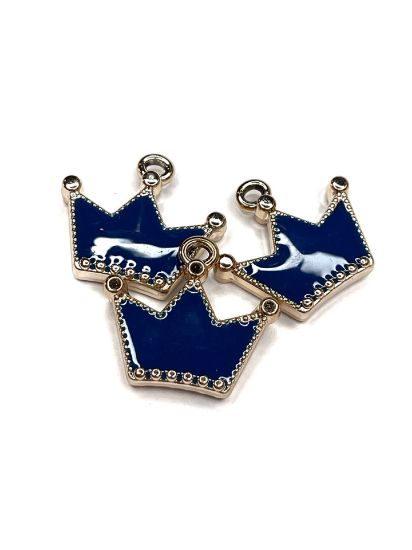 Picture of Acrylic Pendant Crown 28x25mm Blue x1